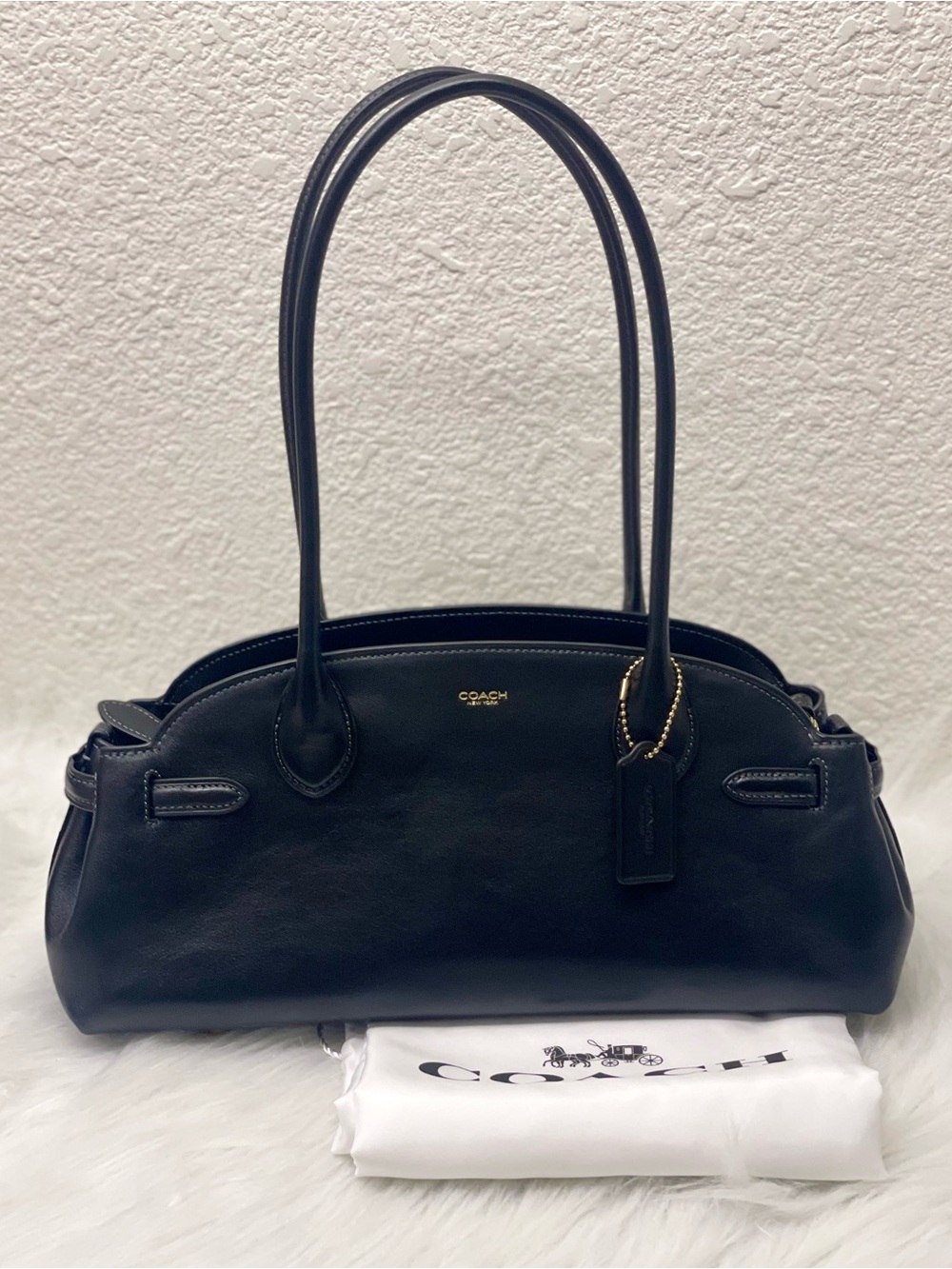 COACH Empire Carryall Bag 34 Shoulder Bag In Leather/Brass/Black CCM57 NWT